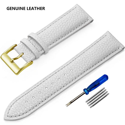 Samsung Galaxy Watch 7, 6, 5, 4 & FE Grained Leather Band, Spring Bars & Tool