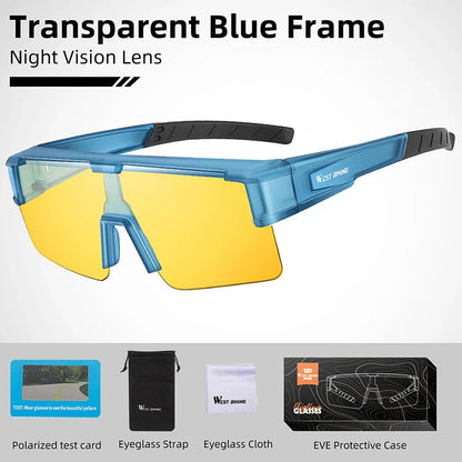 WEST BIKING Cycling Glasses Photochromic UV400 Protection