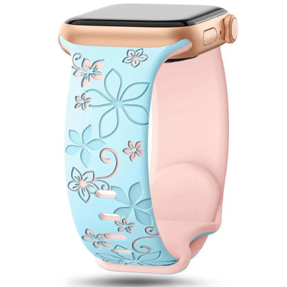 Apple Watch Silicone Band - Durable Floral Design Strap