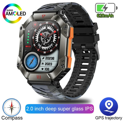 2024 New Outdoor Sports Smart Watch Altitude Pressure Compass Heart Rate Blood Oxygen Monitoring Bluetooth Call Smartwatches ﻿