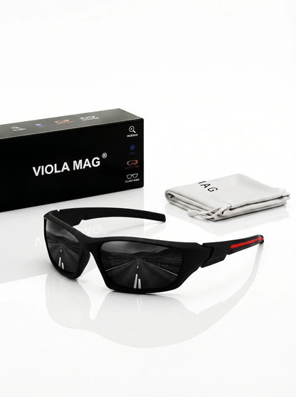 VIOLA MAG Premium  Sports Sunglasses, Ultra-Light TR90 Frame  Wrap Around Eyewear, Fashion Driving Fishing Shades with Luxury Ve