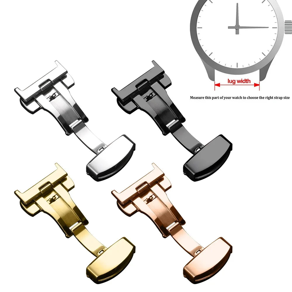 Samsung Galaxy Watch 7, 6, 5, 4 & FE Leather Band with Butterfly Clasp
