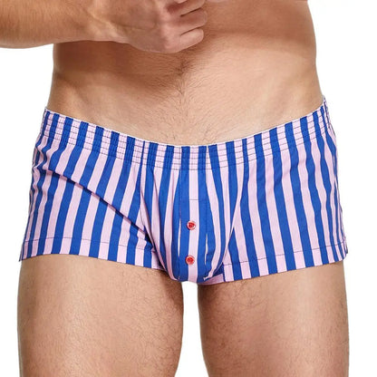 SEOBEAN Striped Boxers Shorts Men Cotton Underwear Boxers Pajama Shorts Loungewear Aro Pants Mens Underpants