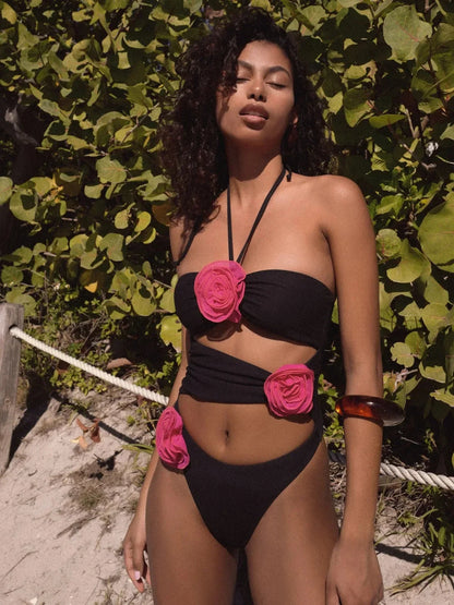 Floral cut-out one piece