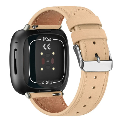 Fitbit Versa & Sense Leather Band - Premium Classic Design