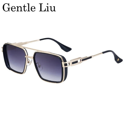 Steampunk Classic Square Sunglasses Men 2026 Luxury Brand Punk Metal Double Beam Sun Glasses For Male UV400 Punk Driving Eyewear