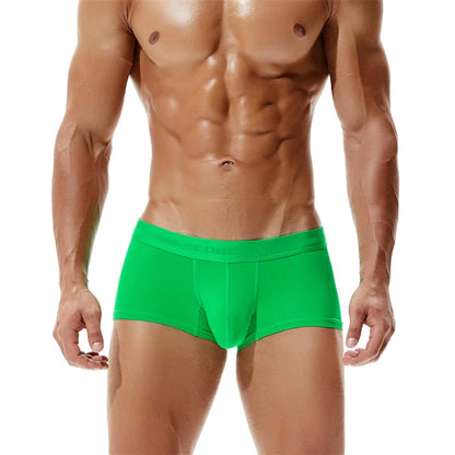 SEOBEAN Men’s Low-Waist Boxers with Contour Pouch – Nylon Spandex Blend