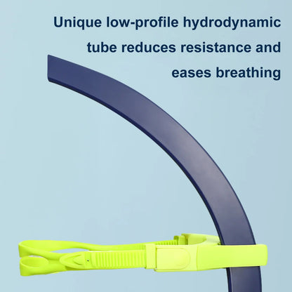 Adult Swimming Snorkel Tube, Snorkelling Training Front Breathing Tube Center Mount Silicone Mouthpiece Freestyle Breathing Tube