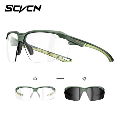 SCVCN Photochromic Cycling Sunglasses Marathon Running Glasses Men Outdoor Sports Women Driving Bicycle Bike Eyewear New