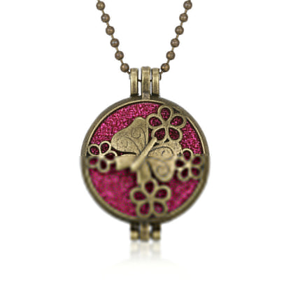 New Aromatherapy Diffuser Necklace Vintage Flower Butterfly Open Locket Aroma Pendant Perfume Essential Oil Diffuser Necklace