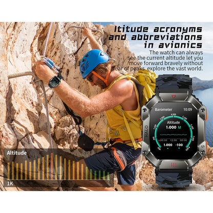 2024 New Outdoor Sports Smart Watch Altitude Pressure Compass Heart Rate Blood Oxygen Monitoring Bluetooth Call Smartwatches ﻿