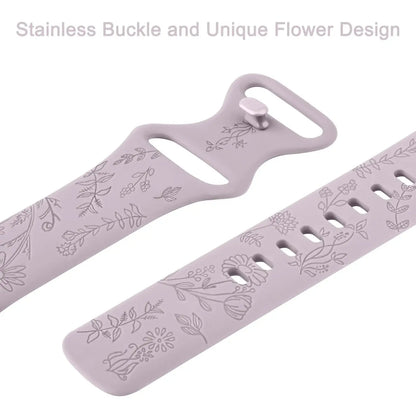 Fitbit Versa & Sense Silicone Band - Durable Floral Design