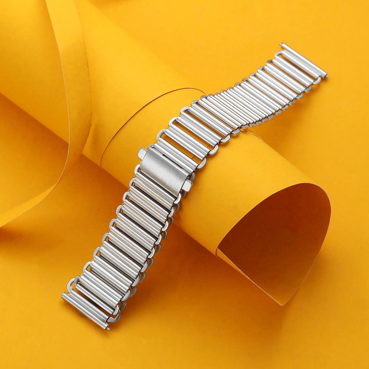 Samsung Galaxy Watch 7, 6, 5, 4 & FE Vintage Ladder Link Steel Bracelet
