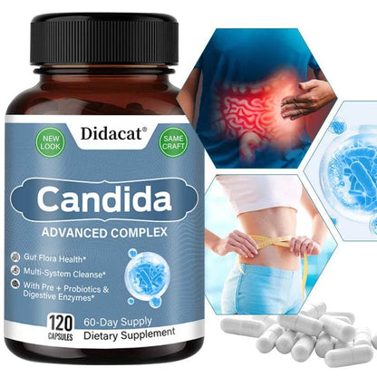 Candida Complex with Digestive Enzymes - Contains Probiotics and Oregano Extract To Balance The Gut and Aid Digestion