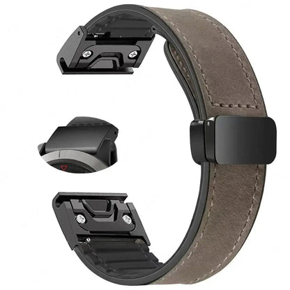 Garmin QuickFit 20/22/26mm Leather-Look Band with Magnetic Clasp