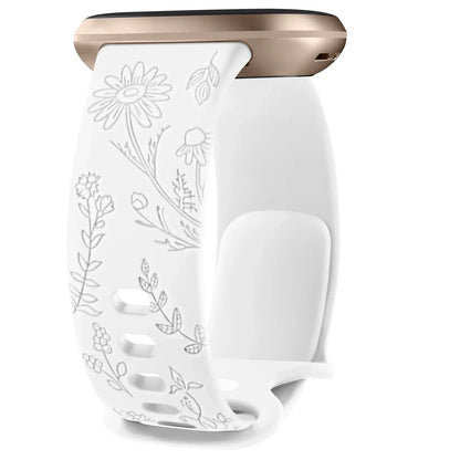 Fitbit Versa & Sense Silicone Band - Durable Floral Design