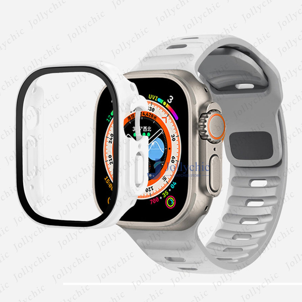 Silicone Sport Band+Case for Apple Watch Ultra Band Case Strap
