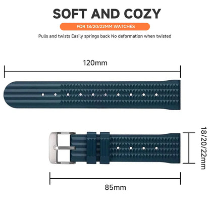 Samsung Galaxy Watch 7, 6, 5, 4 & FE FKM Rubber Waffle Band