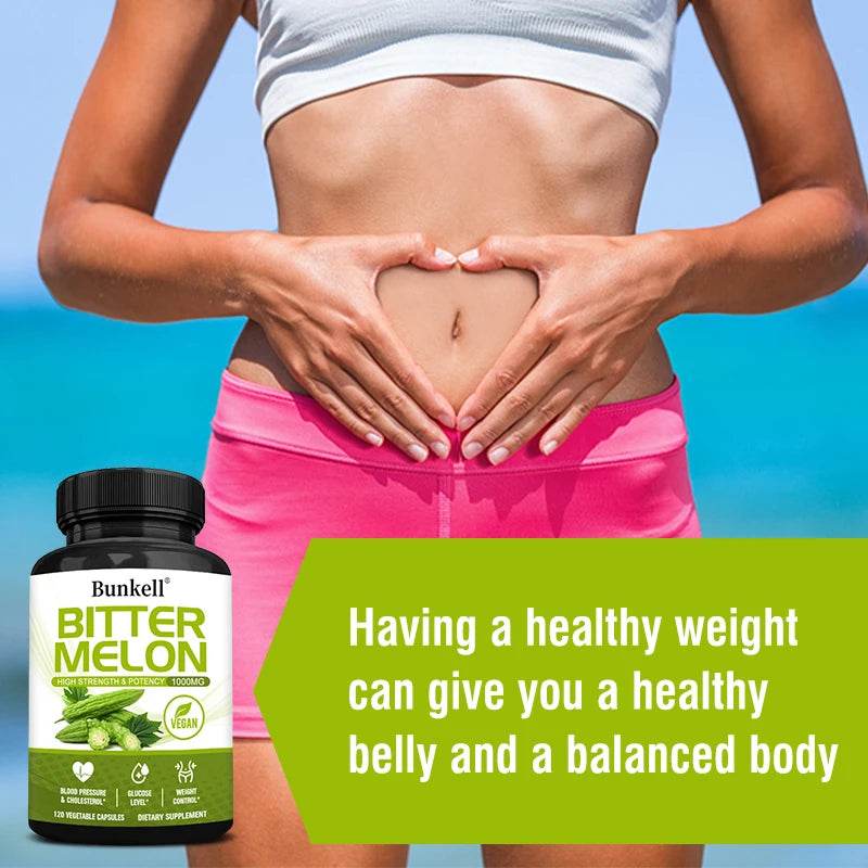 Bitter Melon Extract, Supports Blood Pressure, Weight Management, Balanced Blood Sugar Health & Circulation, 120 Capsules