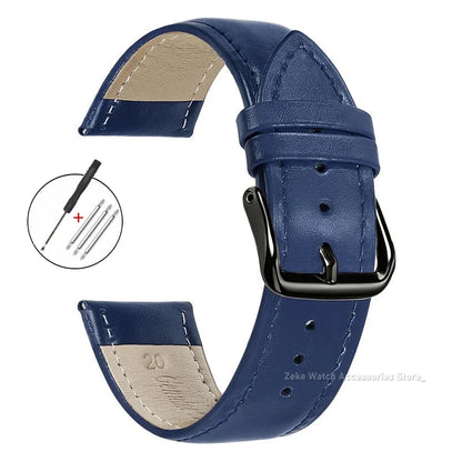 Samsung Galaxy Watch 7, 6, 5, 4 & FE Slim Calfskin Band, Spring Bars & Tool