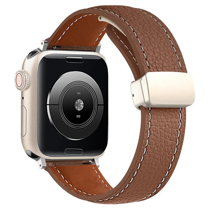 Apple Watch Leather Band - Premium Stylish Strap with Buckle