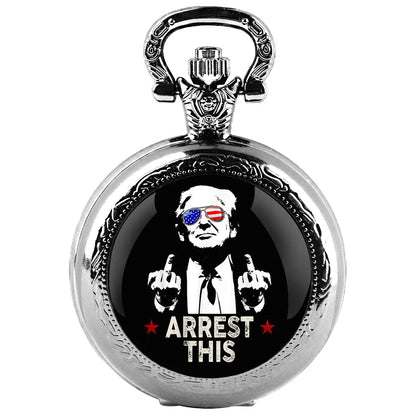 Trump Victory Pendant Quartz Pocket Watch Souvenir