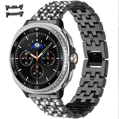 Samsung Galaxy Watch8, 8 Classic & 9 Rhinestone Steel Link Bracelet