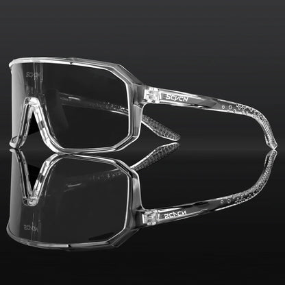 SCVCN Cycling Glasses UV400 Photochromic Sunglasses Men Sun Mountain Bike Road Bicycle Eyewear Sports Running MTB Cycle Gogg