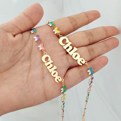 Customized Butterfly Heart Name Necklace