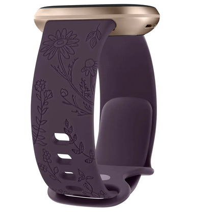 Fitbit Versa & Sense Silicone Band - Durable Floral Design