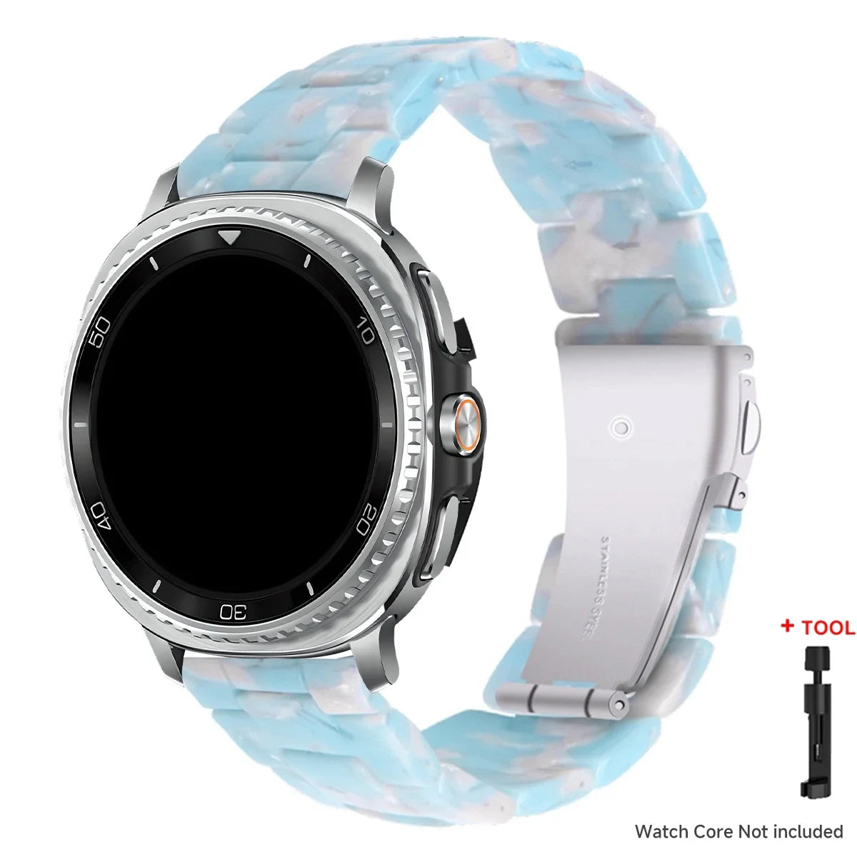 Samsung Galaxy Watch8, 9 & Ultra Resin Link Band, 40 Patterns