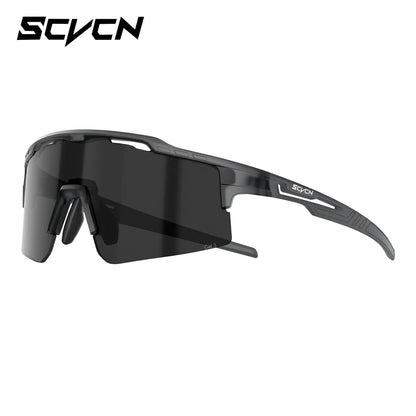 SCVCN UV400 Photochromic Outdoor Sports MTB Goggles Men Women Hiking Bike Riding Running Climbing Hydrophobic Eyewear Sunglasses