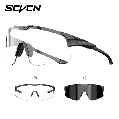 SCVCN Photochromic Sport Sunglasses Night Riding Glasses Men Women Outdoor Travel Driving Fishing Hiking Bike Cycling Eyewear