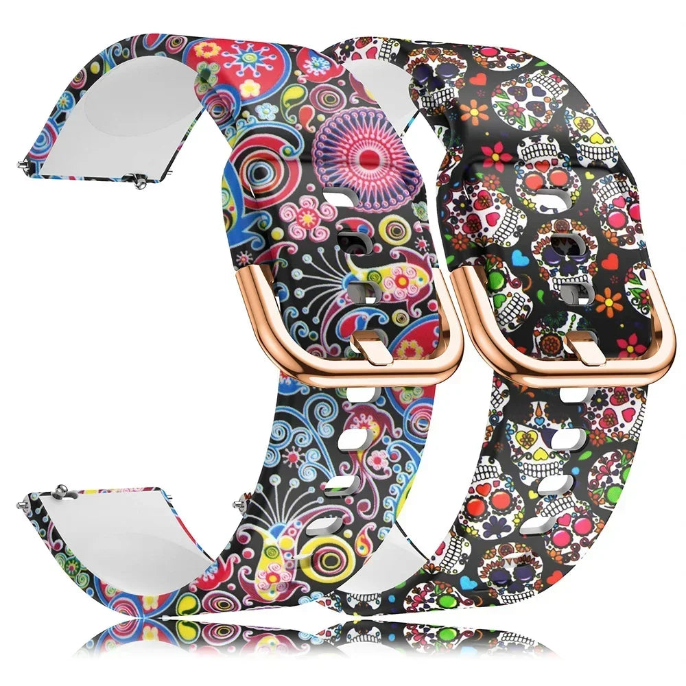 Samsung Galaxy Watch 7, 6, 5, 4 & FE Printed Silicone Band