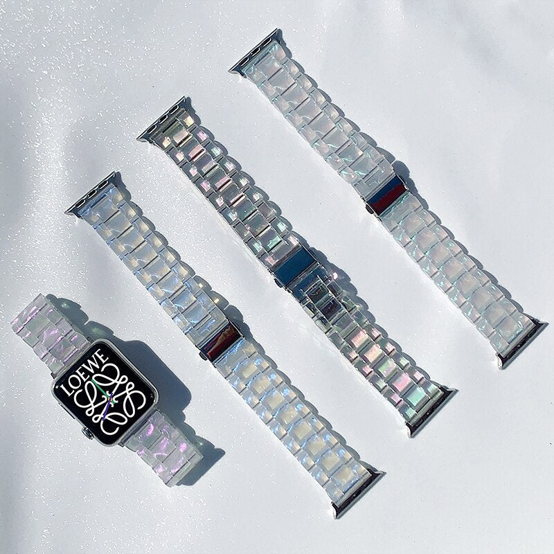 Resin Transparent Band for Apple Watch Series 11/10/9/8/7/6/5/4/ SE / Ultra 1/2/3