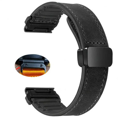 Garmin QuickFit 20/22/26mm Leather-Look Band with Magnetic Clasp