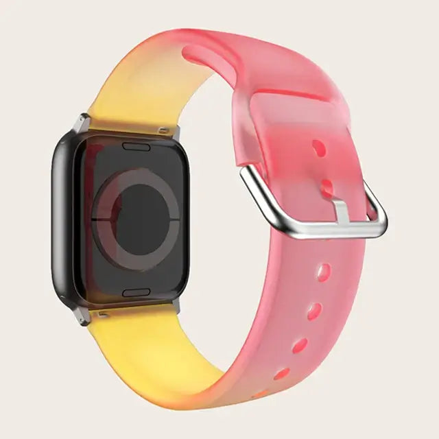 Apple Watch Patterned & Clear Silicone Band with Buckle