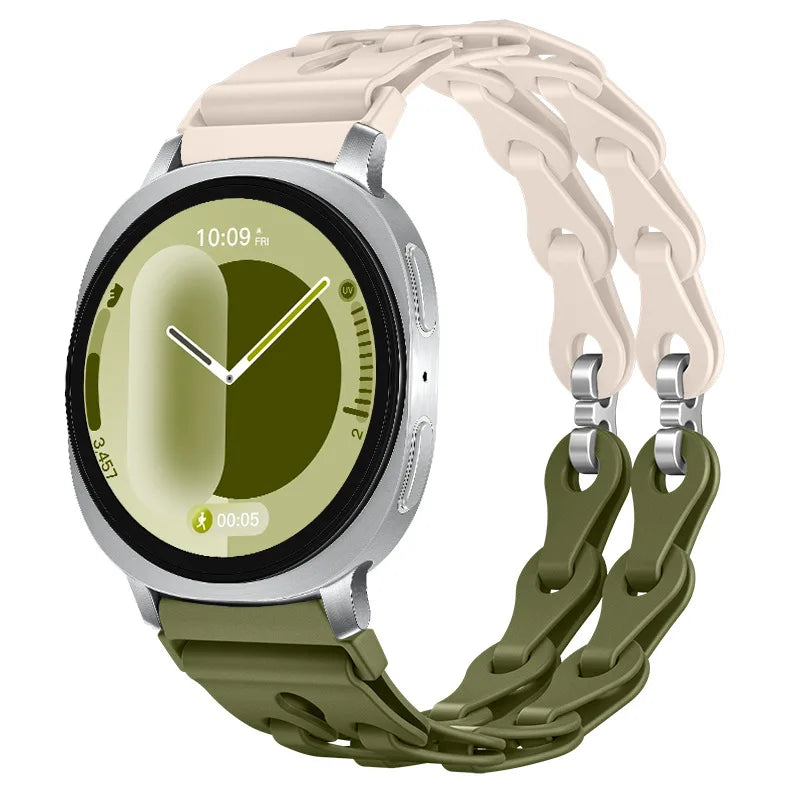 Samsung Galaxy Watch8, 9 & Ultra Silicone Chain Link Band