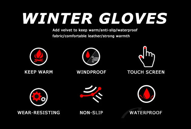Warm Winter Windproof Waterproof Touch Screen Gloves