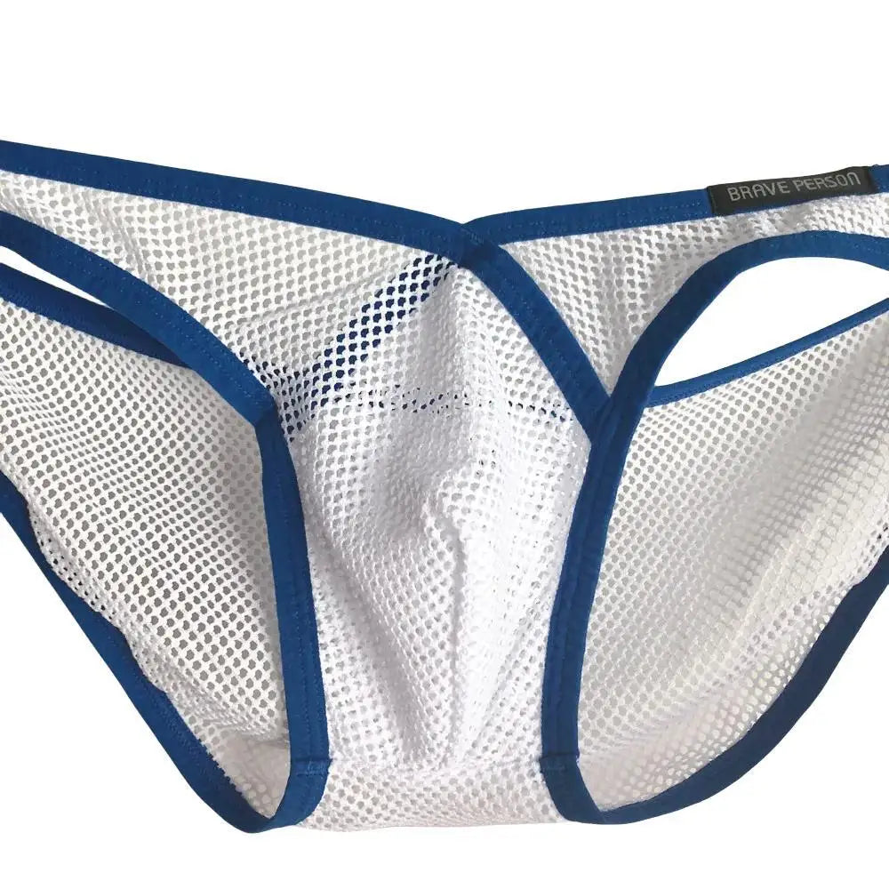 BRAVE PERSON Briefs for Men Underwear Sexy Transparent Underwear Low waist V-type Mesh Briefs Men Underpants B1149