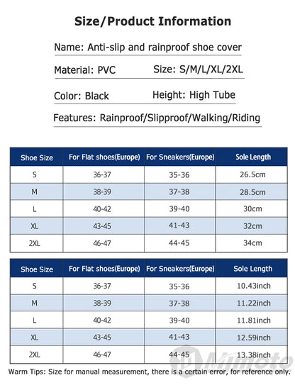 Motorcycle Shoe Cover Non-Slip Waterproof For Rainy Day