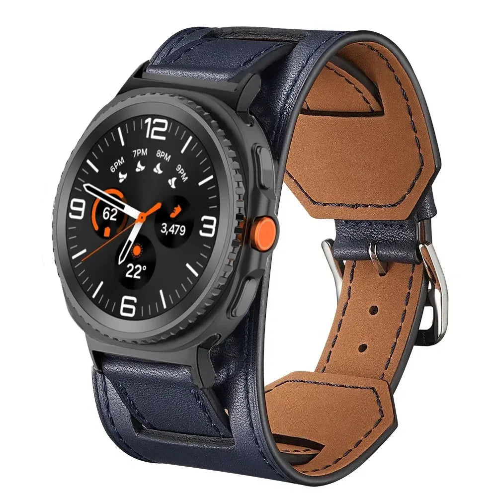 Samsung Galaxy Watch8, 9 & Ultra Leather Cuff Band