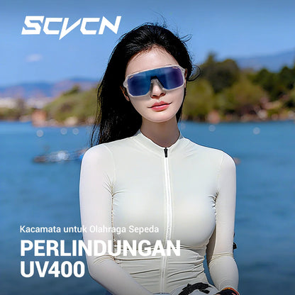 SCVCN Men Women Outdoor Bike Cycling Glasses UV400 Sport Sunglasses Mountain Bicycle Riding Eyewear Driving Fishing Running