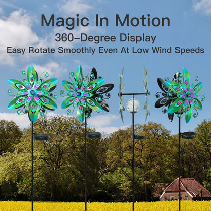 Wind Spinner Solar Garden Decor