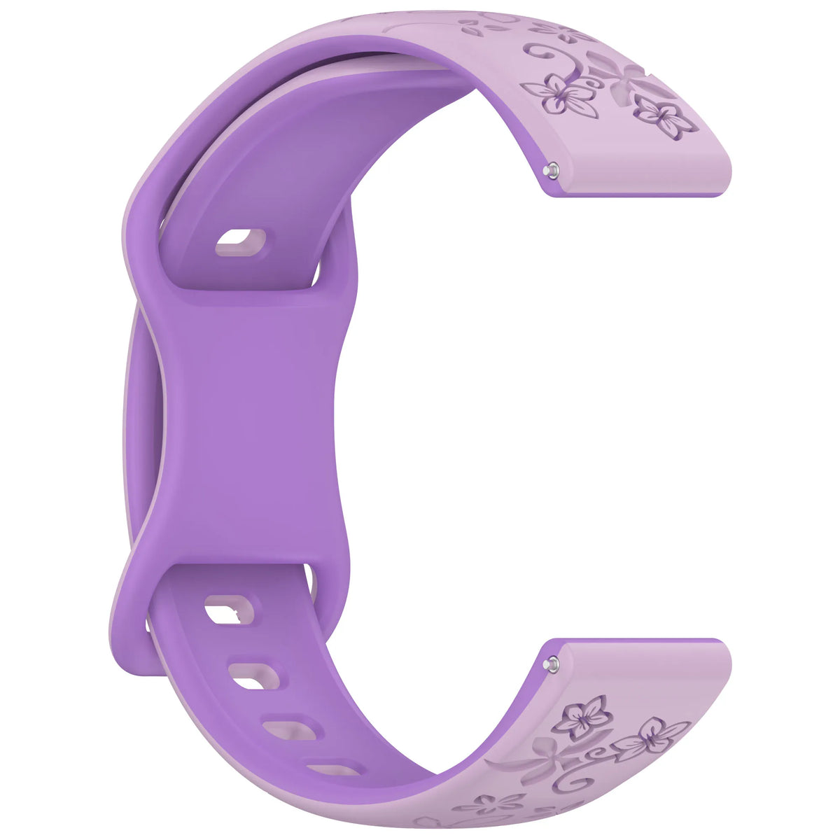 Samsung Galaxy Watch 7, 6, 5, 4 & FE Floral Engraved Silicone Band