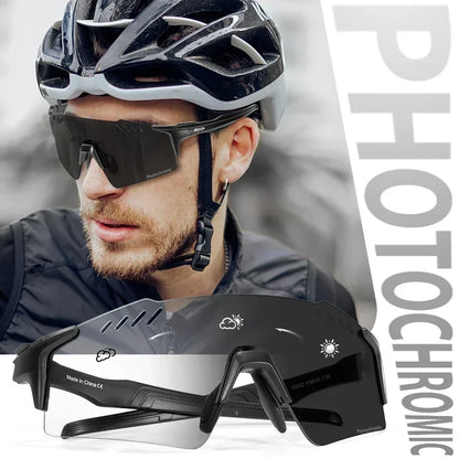 SCVCN Photochromic Cycling Glasses Men Women Clear Mountain Bike Sunglasses MTB Bicycle Riding Sports Triathlon Running