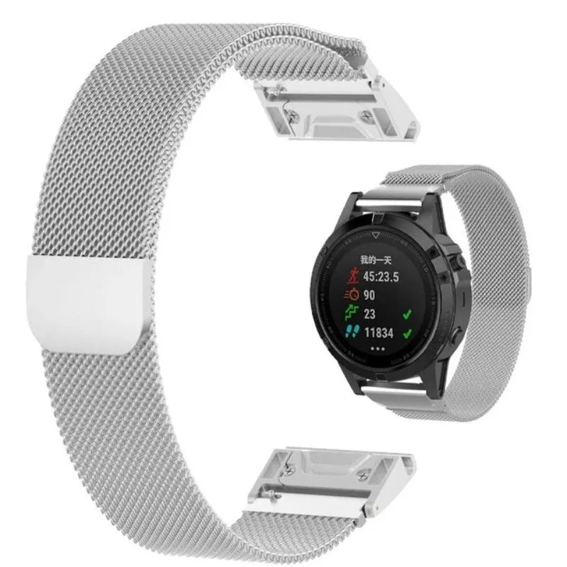 Garmin QuickFit 22/26mm Magnetic Metal Mesh Band, 4 Finishes