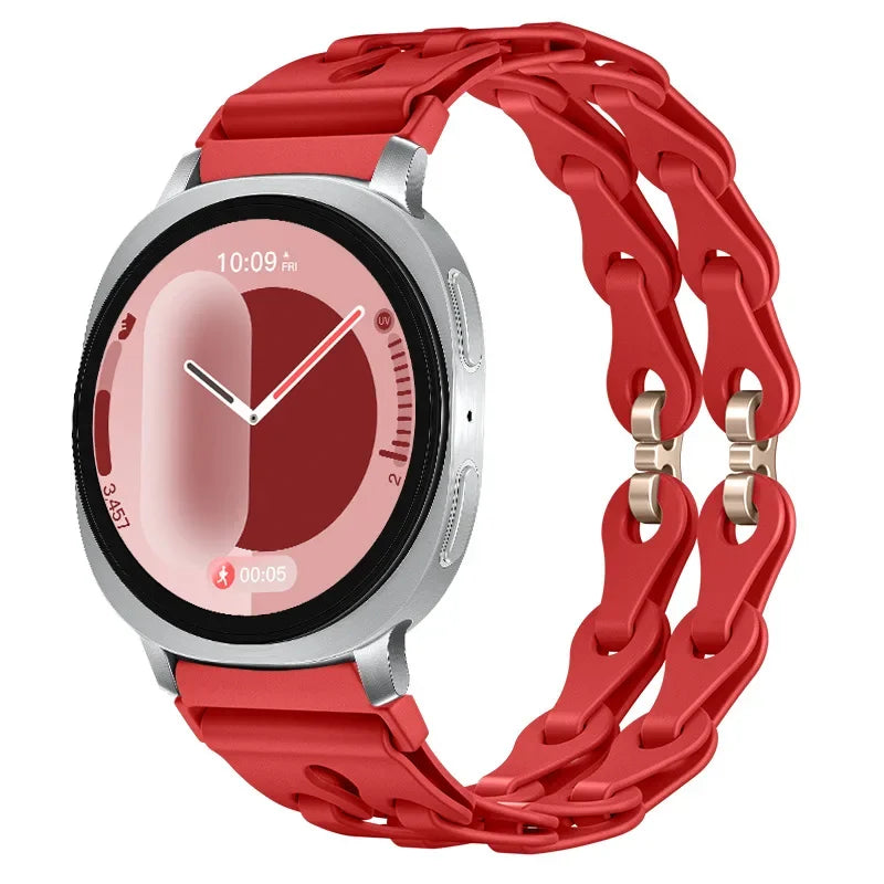 Samsung Galaxy Watch8, 9 & Ultra Silicone Chain Link Band