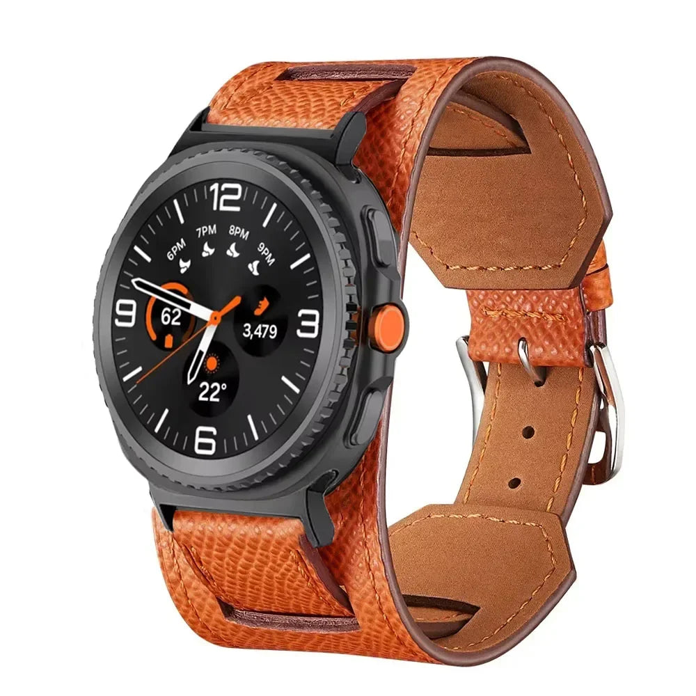 Samsung Galaxy Watch8, 9 & Ultra Leather Cuff Band