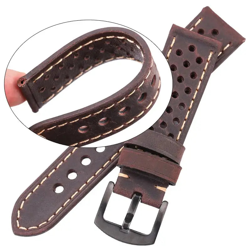 TicWatch Pro 5, Pro 3 & E3 Perforated Leather Rally Band